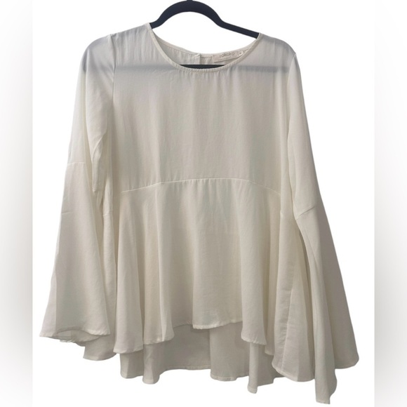 Rokoko by Dazz White Bell Sleeve Flowy Boho Tunic Top - Size M - Picture 1 of 12